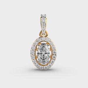Classique Oval Diamond Pendant (Without Chain)