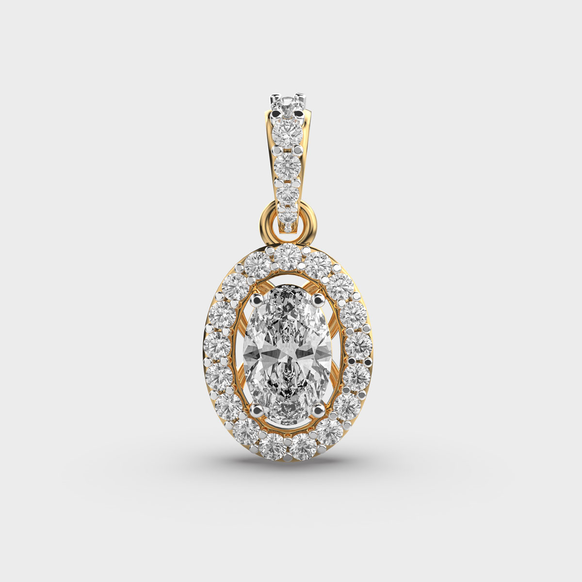 Classique Oval Diamond Pendant (Without Chain)